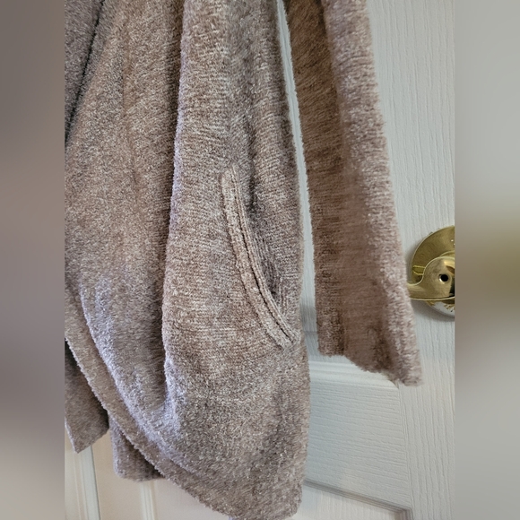 Barefoot Dreams CozyChic Lite Open Cardigan Heathered Brown Tan Size XS/S - Picture 6 of 9